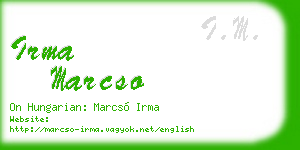 irma marcso business card